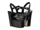 Michael Michael Kors Divia Wedge (black Vachetta/stacked Heel) High Heels