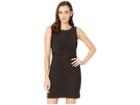 Adrianna Papell Daphne Ottoman Sleeveless Sheath Dress With Jewel Neckline And Mitered Seam Details. (black) Women's Dress