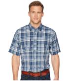 Ariat Venttektm Shirt (blue Pine Plaid) Men's Short Sleeve Button Up