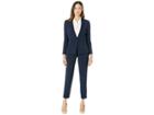 Tahari By Asl Crepe One-button Pants Suit (navy) Women's Suits Sets