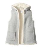 Splendid Littles Hooded Sherpa Vest (little Kids) (grey Heather) Girl's Vest