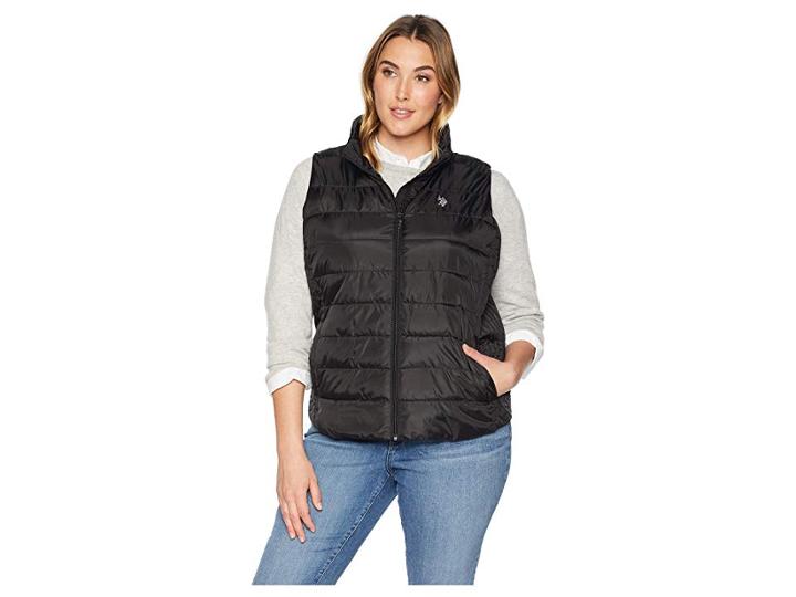 U.s. Polo Assn. Plus Size Basic Vest (black) Women's Coat