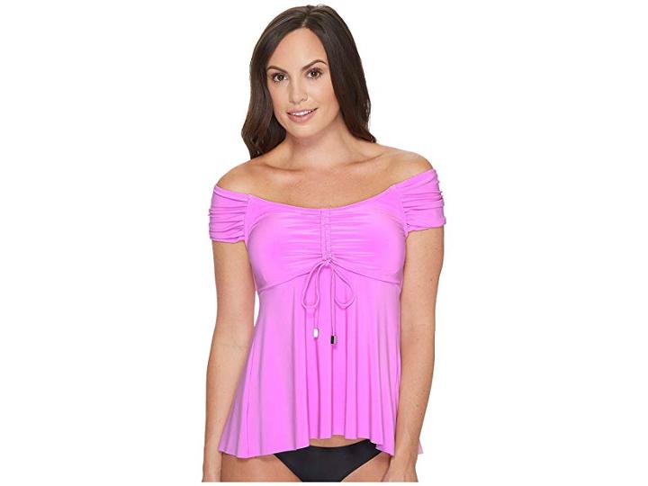 Magicsuit Solid Piper Tankini Top (pink) Women's Swimwear