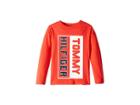 Tommy Hilfiger Kids Matt Long Sleeve Crew Neck Shirt (big Kids) (poppy Red) Boy's Clothing