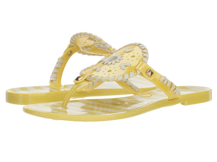 Jack Rogers Striped Georgica Jelly (iced Lime/white) Women's Shoes