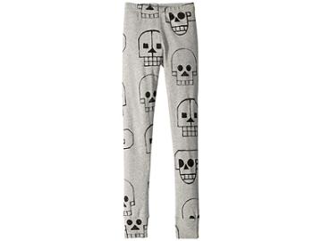 Nununu Skull Robot Leggings (little Kids/big Kids) (heather Grey) Girl's Casual Pants