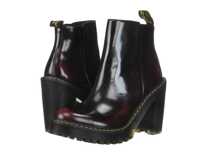 Dr. Martens Magdalena Ankle Zip Boot (cherry Red/arcadia) Women's Zip Boots