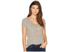 Lucky Brand Linen Stripe Tee (natural Stripe) Women's T Shirt