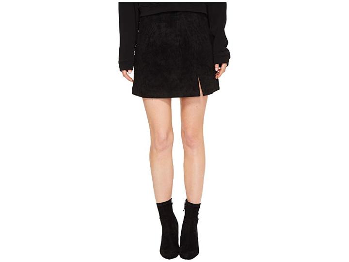 Blank Nyc Suede Mini Skirt In Black/seal The Deal (black/seal The Deal) Women's Skirt