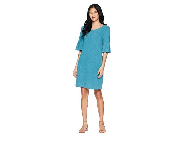Splendid Heavy Slub Ruffle Sleeve Dress (vintage Seagreen) Women's Dress