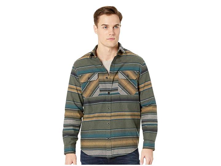Burton Brighton Flannel (clover Tusk Stripe) Men's Long Sleeve Button Up