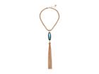 Vince Camuto 16 Statement Stone And Tassel Pendant Necklace (rose Gold) Necklace