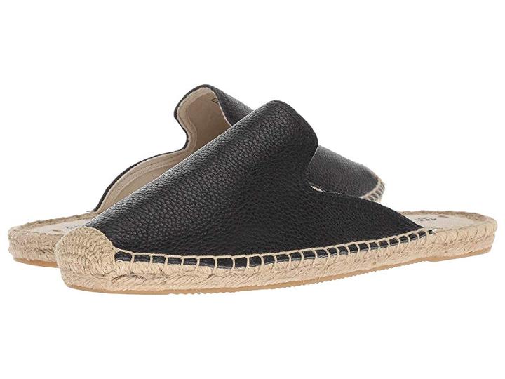 Soludos Tumbled Leather Mule (black) Women's Clog/mule Shoes