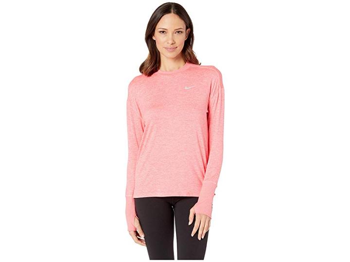 Nike Element Top Crew (ember Glow/pink Gaze/reflective Silver) Women's Clothing