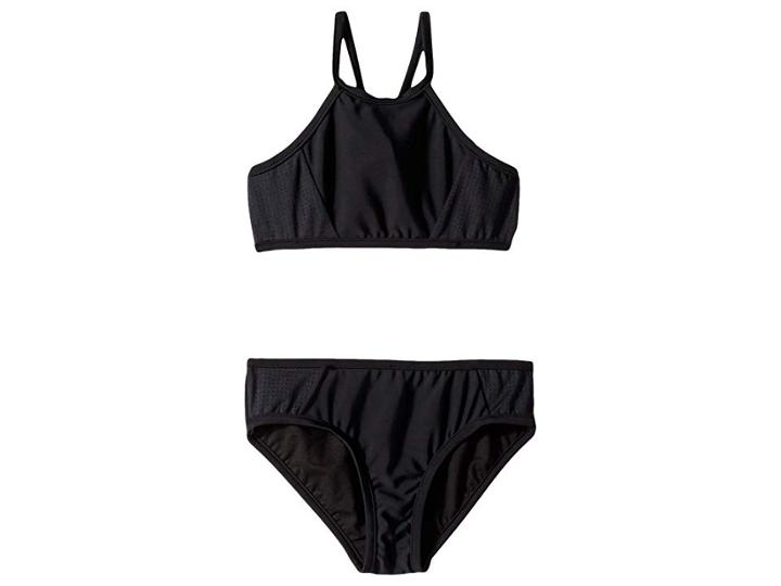 Seafolly Kids Summer Essentials Apron Tankini (little Kids/big Kids) (black) Girl's Swimwear Sets