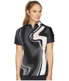 Jamie Sadock Liquify Print Short Sleeve Top (jet Black) Women's Short Sleeve Pullover