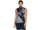 Jamie Sadock Crunchy Veronica Print Sleeveless Top (jet Black) Women's Clothing