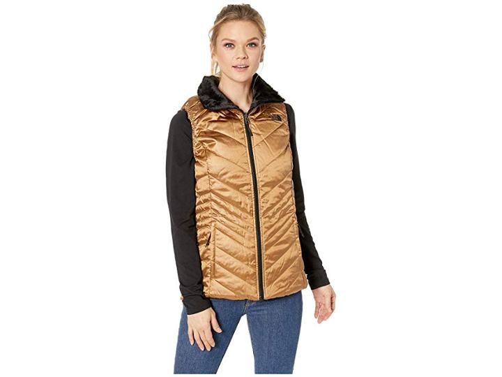 The North Face Mossbud Insulated Reversible Vest (metallic Copper/tnf Black) Women's Vest