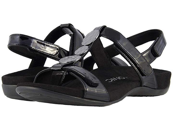 Vionic Farra (black Patent) Women's Sandals