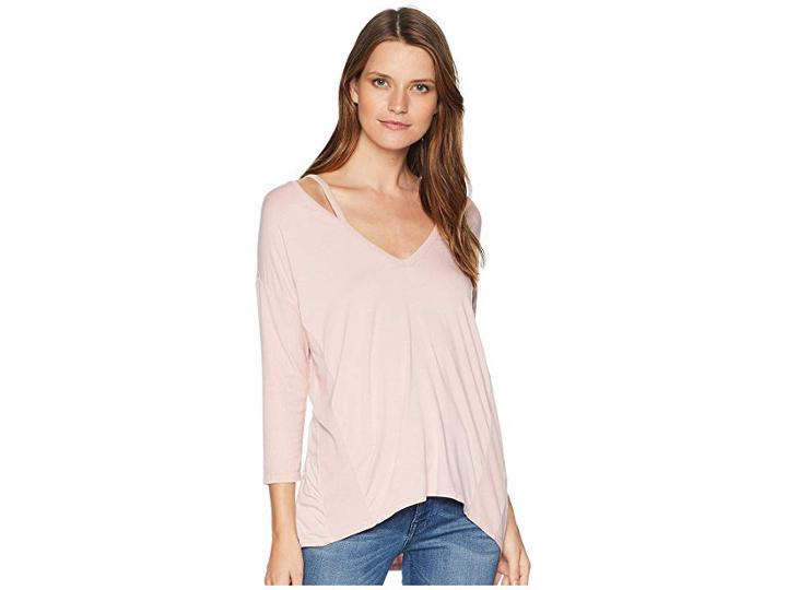 Three Dots Ellie High Low Tunic (pink Pearl) Women's Clothing