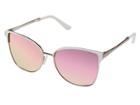 Guess Gf0273 (white/satin Rose Gold/brown Mirror Lens) Fashion Sunglasses