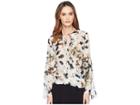 Kenneth Cole New York Wrapped Front Flouncy Sleeve Top (urban Camouflage/multi) Women's Clothing