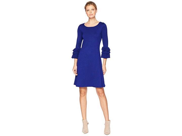 Gabby Skye Ruffle Sleeve Sweater Dress (blueberry) Women's Dress