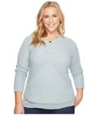 Lucky Brand Plus Size Nico Sweater (april Moon) Women's Sweatshirt