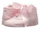 Reebok Lifestyle Freestyle Hi Satin Bow (porcelain Pink/skull Grey) Women's Shoes