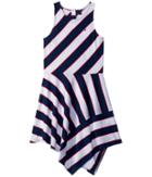 Tommy Hilfiger Kids Directional Stripe Dress (big Kids) (flag Blue) Girl's Dress