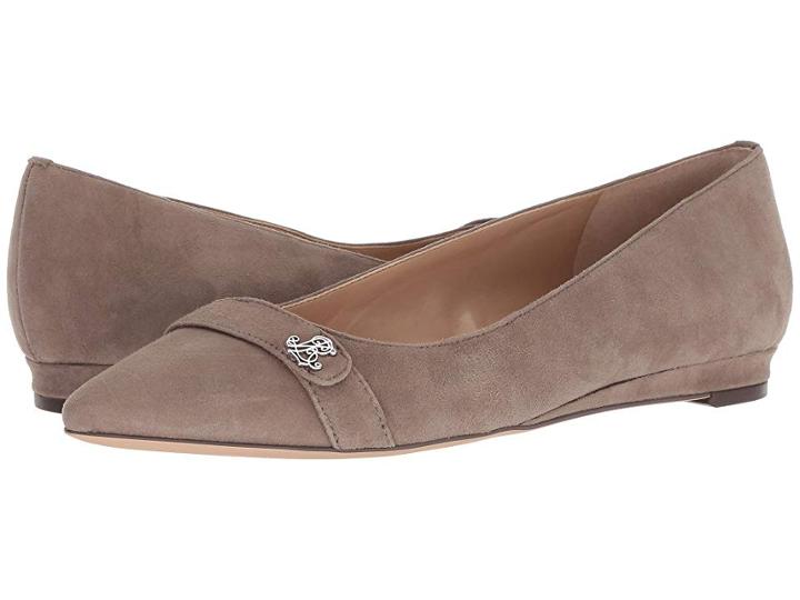 Lauren Ralph Lauren Aminah (light Taupe Kid Suede) Women's Flat Shoes