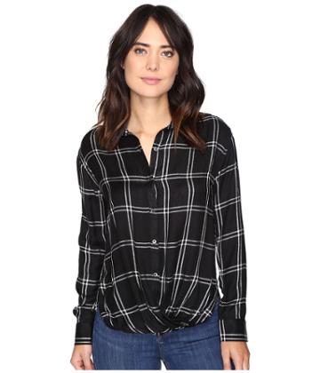 Rip Curl Seabird Flannel Shirt (black) Women's Long Sleeve Button Up