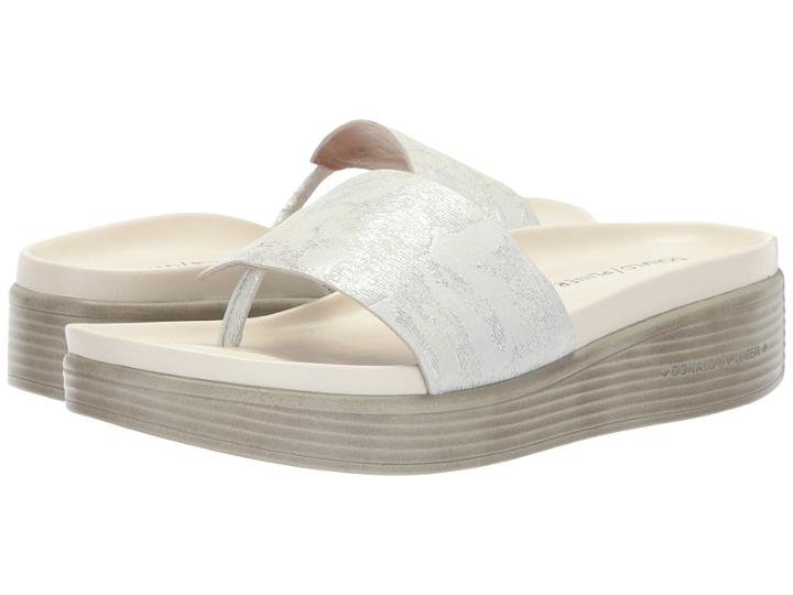 Donald J Pliner Fifi (silver Foliage Metallic Leather) Women's Wedge Shoes