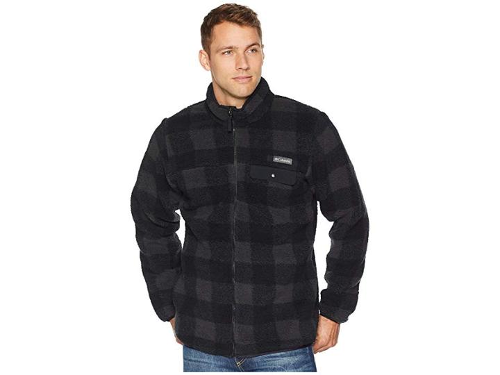 Columbia Mountain Sidetm Heavyweight Fleece Full Zip (black Plaid) Men's Sweatshirt