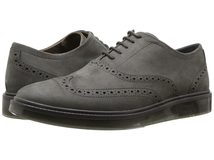 Hush Puppies Shiba Brogue Oxford (dark Grey Nubuck) Men's Lace Up Cap Toe Shoes