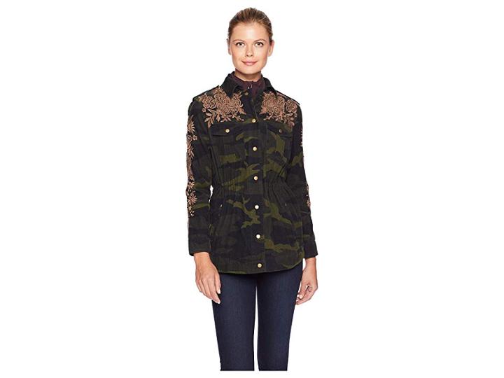 Johnny Was Miloqui Drawstring Military Coat (forrest Camo) Women's Coat