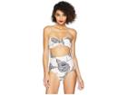 Unique Vintage Rory Cut Out One-piece (light Pink/sketch Floral) Women's Swimsuits One Piece