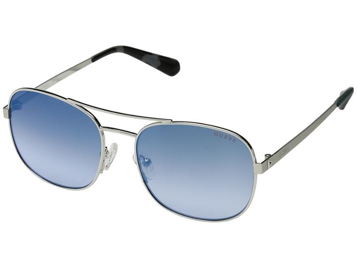 Guess Gu5201 (shiny Light Nickeltin/blue Mirror) Fashion Sunglasses