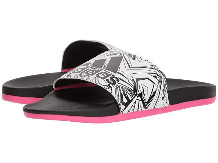 Adidas Adilette Cf+ Gr (black/shock Pink/white) Women's Slide Shoes
