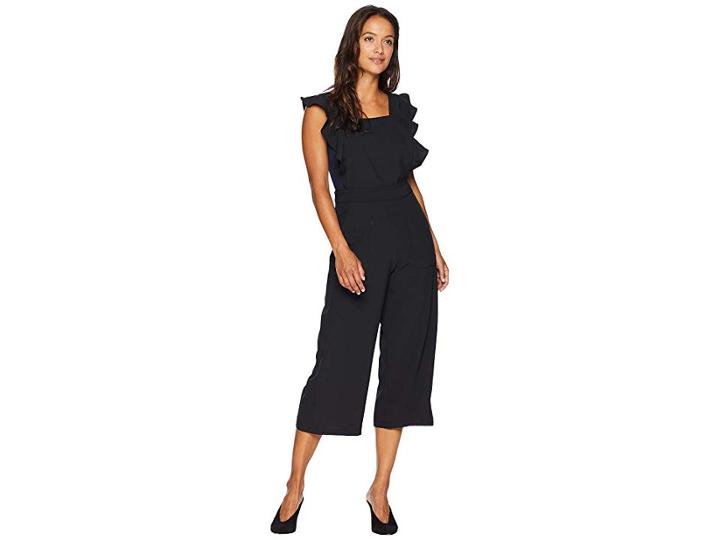 Bobeau Flutter Sleeve Jumpsuit (black) Women's Jumpsuit & Rompers One Piece