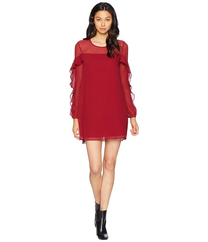 Bcbgeneration Ruffle Sleeve Tent Dress (deep Red) Women's Dress