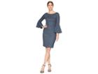 Vince Camuto Bell Sleeve Bateau Neck Sheath Dress (steel) Women's Dress