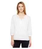 Nydj Embroidered Voile Top (optic White) Women's Clothing