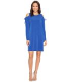 Michael Michael Kors Solid Matte Jersey Cold Shoulder Dress (bright Royal) Women's Dress