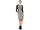 Gabby Skye Fitted Sweater Dress (black/sand) Women's Dress