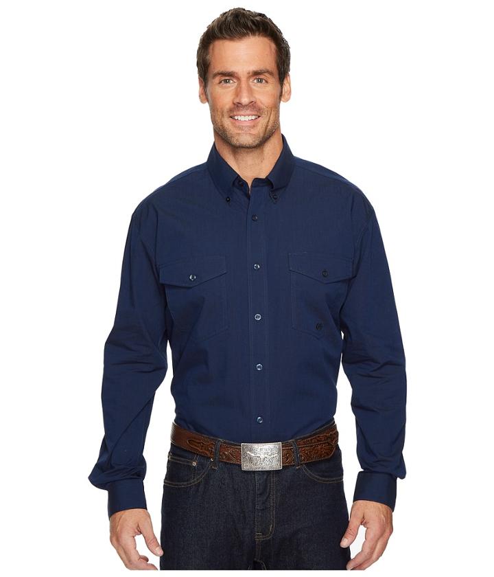 Roper 1272 Black Fill Long Sleeve Top (blue) Men's Long Sleeve Pullover