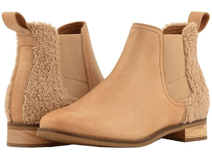 Toms Ella (honey Leather/faux Shearling) Women's Pull-on Boots