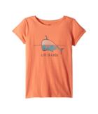 Life Is Good Kids Whale And Penguin Bff's Crusher Tee (little Kids/big Kids) (fresh Coral) Girl's T Shirt