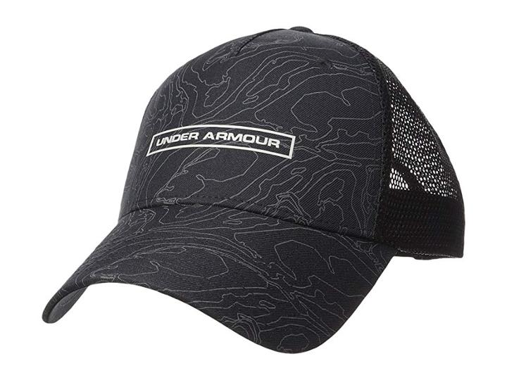 Under Armour Odp Branded Trucker Cap (black/black/ghost Gray) Baseball Caps