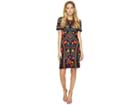 Romeo & Juliet Couture Floral Geometric Patterned Dress (black Combo) Women's Dress